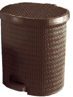 Plastic brown pedal trash bin 5lt new