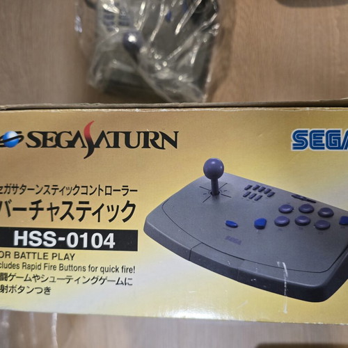 Sega Saturn Arcade Controller HSS 0104 used with box and Virtua Fighter