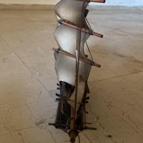 Decorative Spanish Fregata Española ship used, year 1978