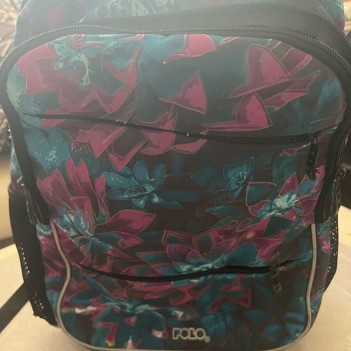 School backpack new, floral design