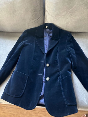 Velvet vintage blue jacket like new, size S