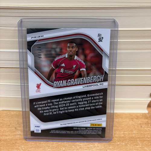 2025-26 Panini Prizm FIFA Liverpool Ryan Gravenberch Teal Ice Prizm new