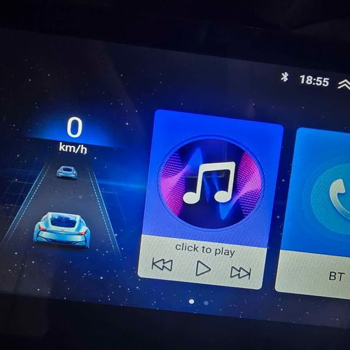 Car screen Android 10 used with 4-core processor, WiFi, Bluetooth
