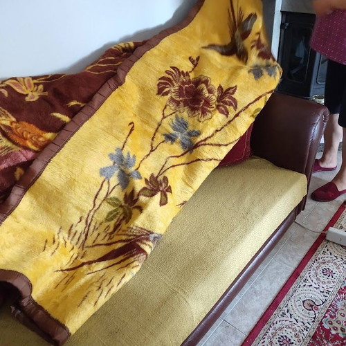Vintage double-sided blanket 190x230 cm new