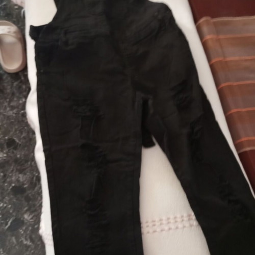 Black denim salopette, XL waist 90-93cm, new