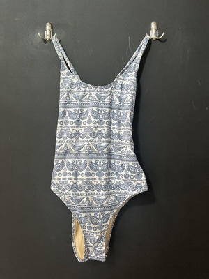 Vinge Project One-Piece Swimsuit Like New, White and Blue