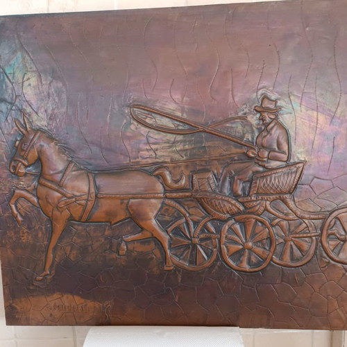 Original copper artwork by E. Filippakis used, theme The Carriage, 57cm x 42cm