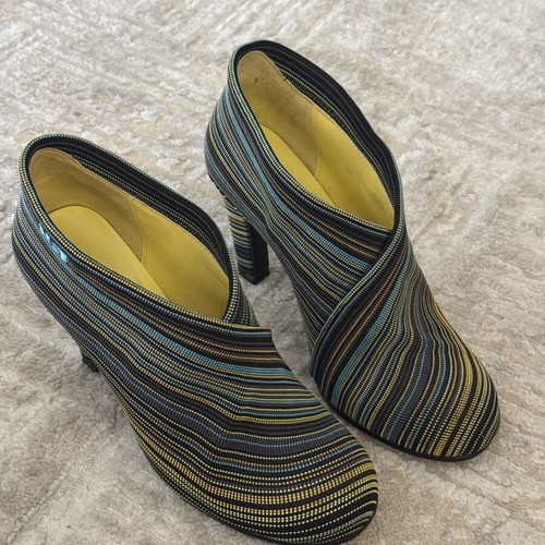 United Nude Fold Bootie striped fabric ankle boots EU 39, like new