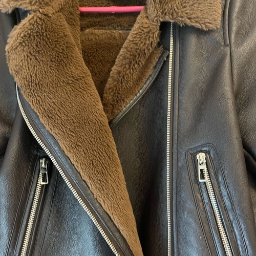 Zara kids biker jacket with sherpa lining like new, very warm
