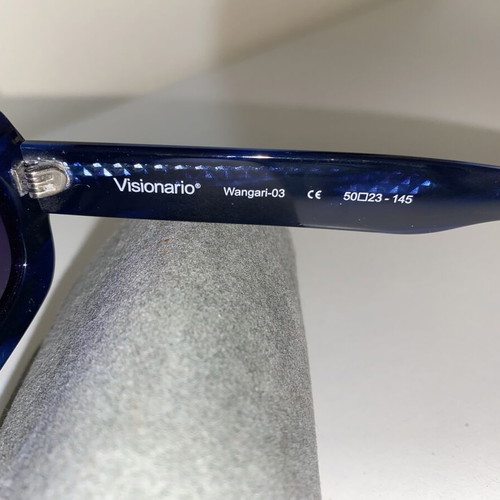 Visionario blue acetate sunglasses with rectangular lenses