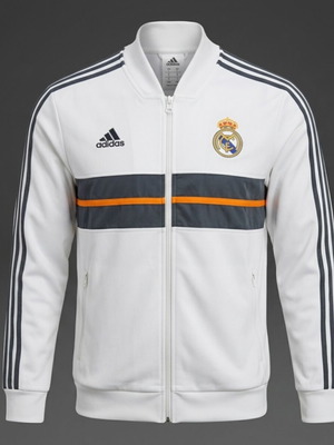 Adidas Real Madrid Track Jacket size L like new, white grey orange