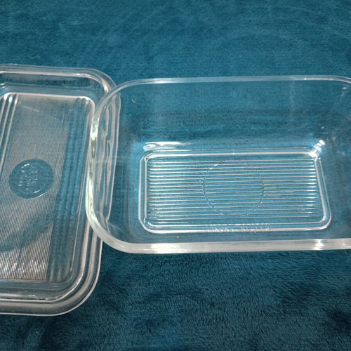 Duralex France Vintage glass butter dish used