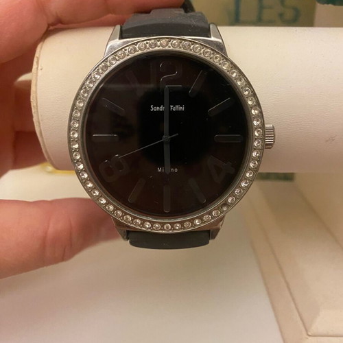 Sandra Fellini watch with rhinestones like new, blue women's