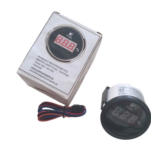 Digital Fuel Level Gauge 52mm 12V/24V with Red Display