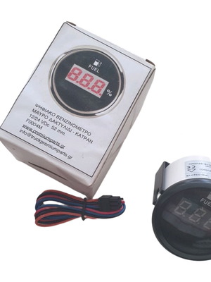 Digital Fuel Level Gauge 52mm 12V/24V with Red Display