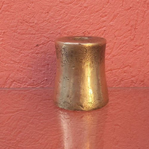 Brass weight with hole, 850 grams