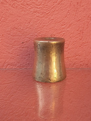 Brass weight with hole, 850 grams