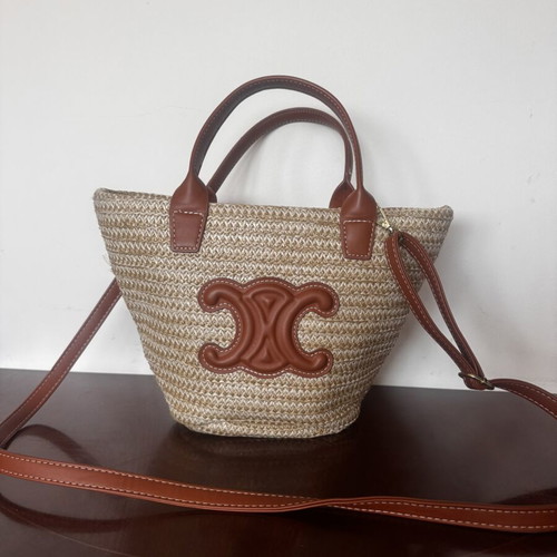 Beach basket bag, small, beige