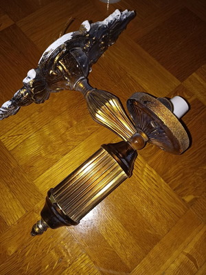 Classic old lamp base used, metal for indoor-outdoor use