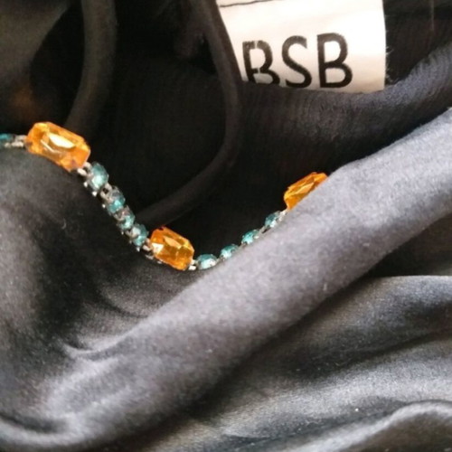 Vintage Y2K Silk Strapless Top BSB black, like new