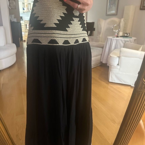 Anna Samouka set skirt with crop black cotton embroidered, like new