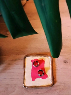Clay dish shaped like toast new