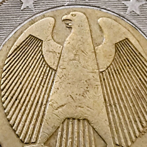 German 2 Euro 2002 coin with error