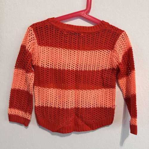 Terranova Kids knitted sweater for girls, size 4-5 years, red and pink stripes