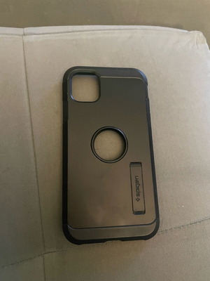 Spigen iPhone 11 case used black Tough Armour hard