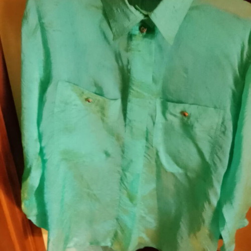 Silk transparent shirt new, mint green, size L