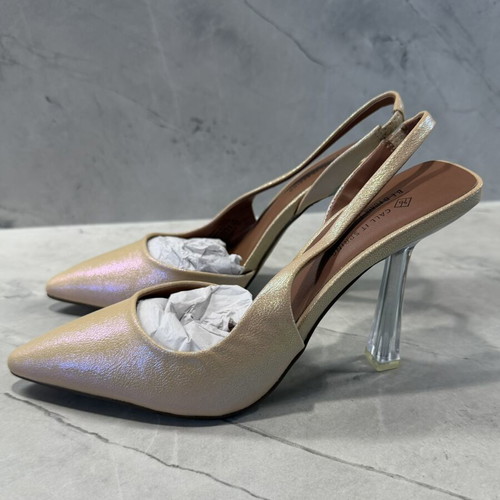Call It Spring Iridescent Champagne Vegan Slingback Pumps EU 37.5