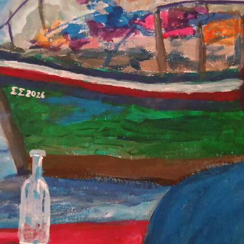 Handmade acrylic painting on canvas 50x80 cm, new