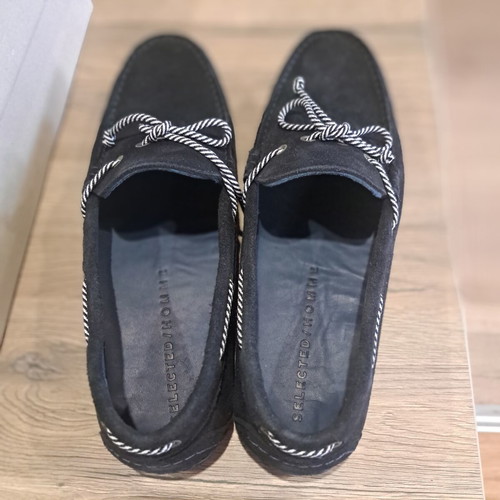 Selected Homme men's moccasins new, dark blue suede