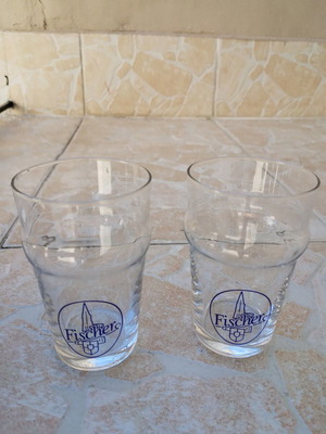 Fischer collectible beer glasses from 1970s like new, set of 2