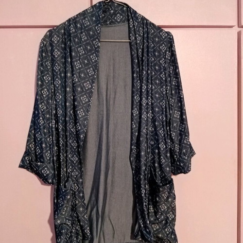 Thin jean-style cardigan like new, blue for spring summer