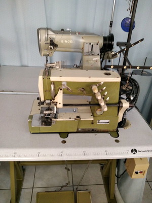 Sewing machines used, 2 pieces, 1 overlocker, 1 gathering machine