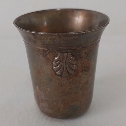 French silver-plated cup used with shell design