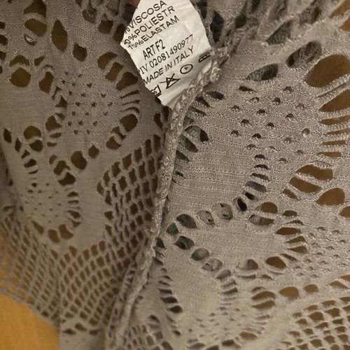 Summer crochet cardigan new, asymmetrical floral design, brown