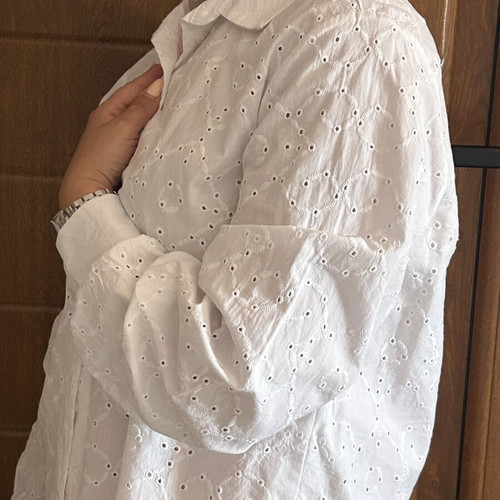 Esmara white kipour shirt, size S