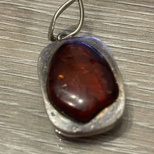 Silver 925 pendant used with amber vintage