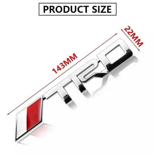 Toyota TRD metal emblem new, silver metal alloy