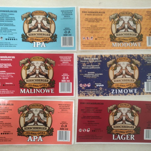 Polish Microbrewery Labels Set of 6, new