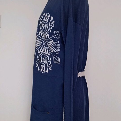 Aggel Knitwear cardigan knit, like new, size S/M, white-blue