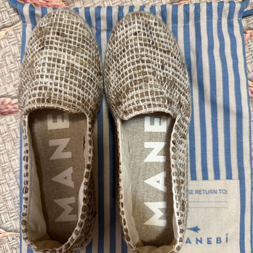 Manebi espadrilles, beige and brown, size 39