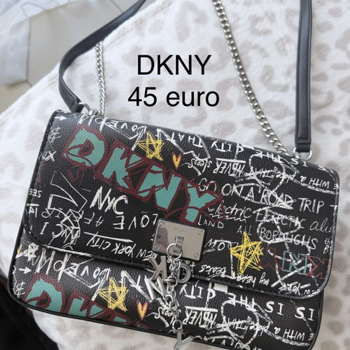 DKNY crossbody bag, black with colorful print