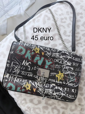 DKNY crossbody bag, black with colorful print