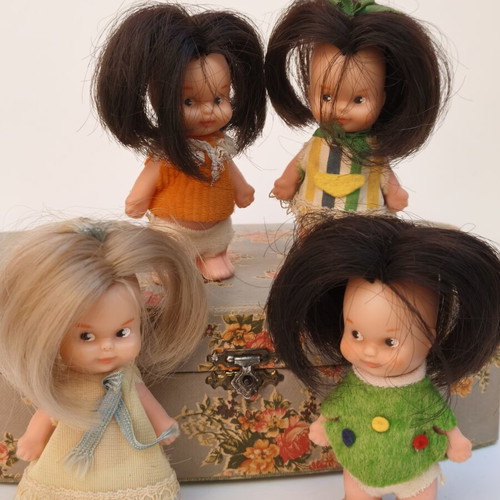 Tin Tan doll set of 4 used, vintage Famosa 1960s