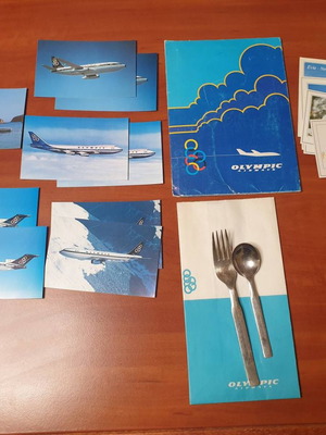 Olympic Airways memorabilia used, collection pack