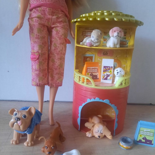 Mattel Barbie I Can Be Pet Sitter playset used with puppies and accessories