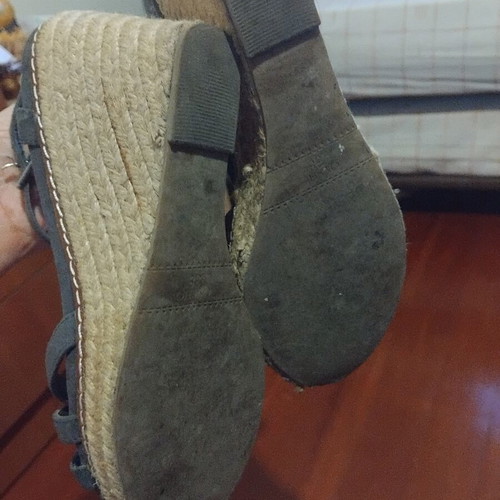Oysho platform sandals size 38, like new, grey